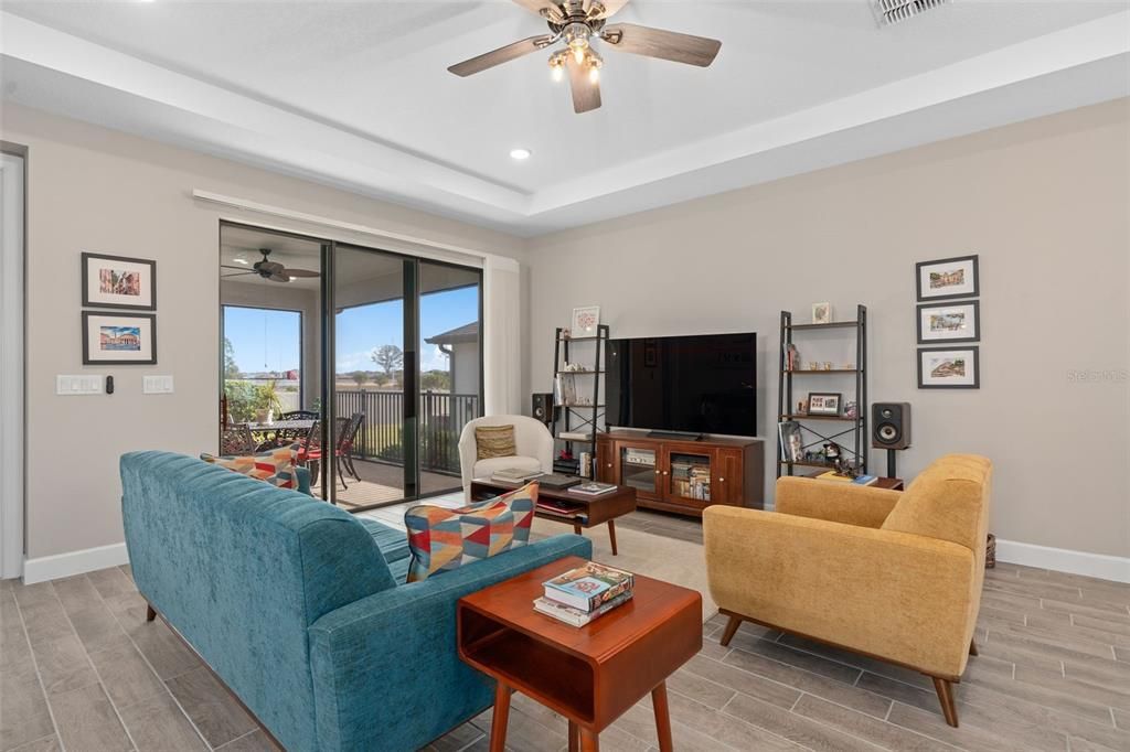 Family Room with a View to the Covered Screened Lanai.