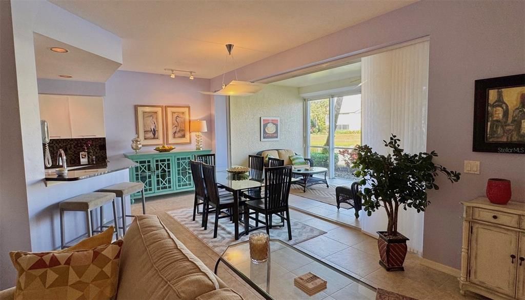 Dining area overlooking the lanai.