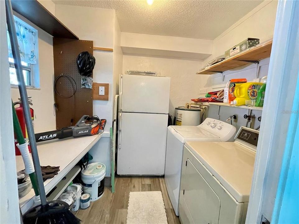 work space area in laundry room