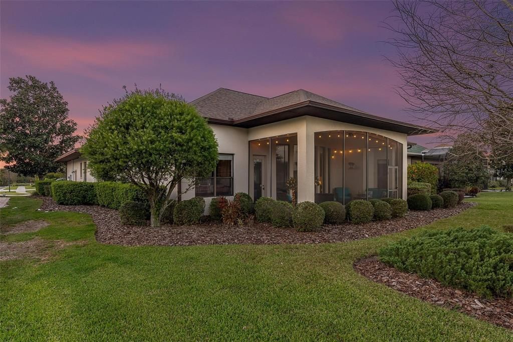 Rear of home at sunset