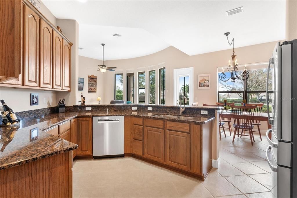 Kitchen with granite countertops