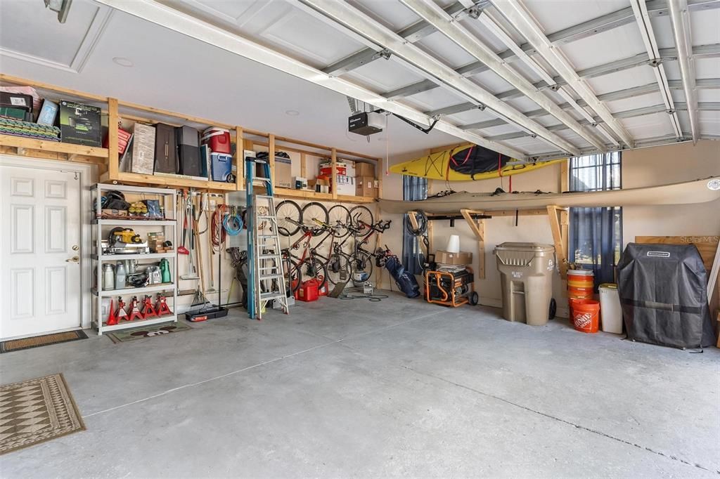 Oversized garage with separate entrance door...