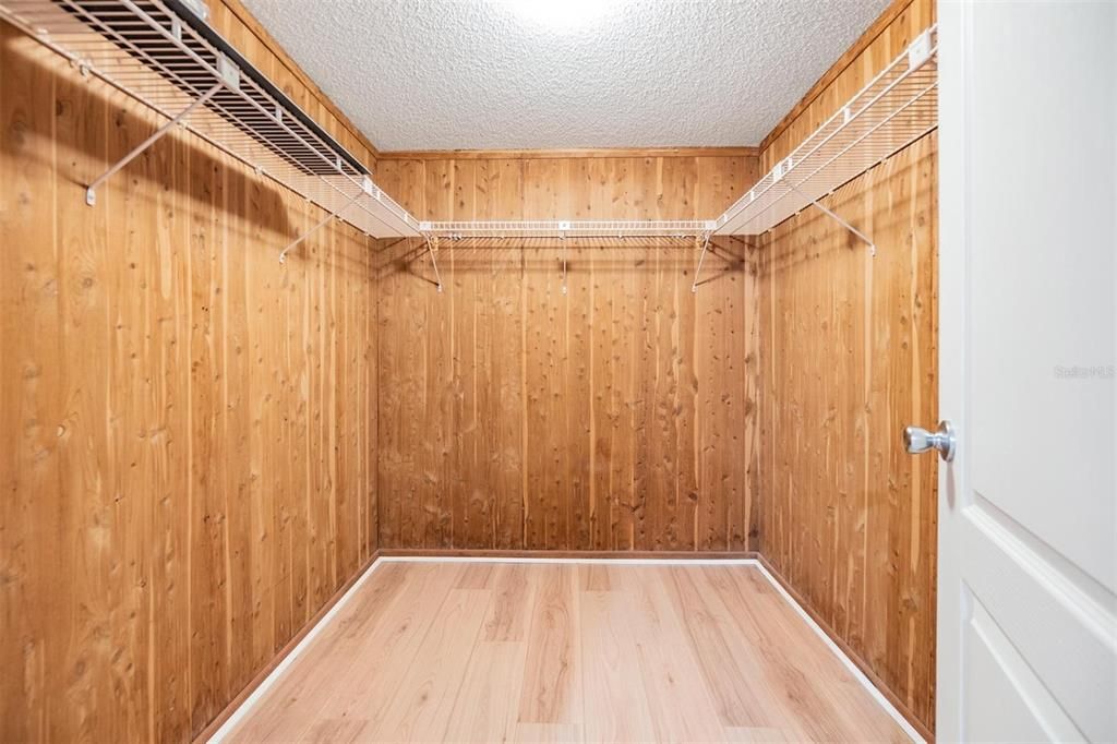 Walk-in cedar closet in second bedroom