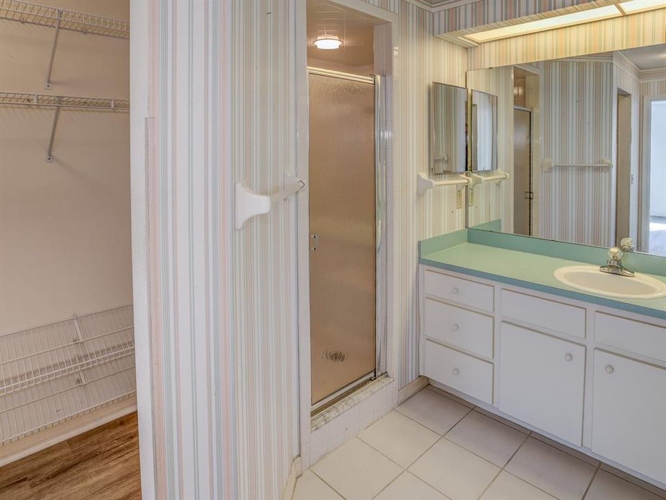 Master Bath with dual closets.