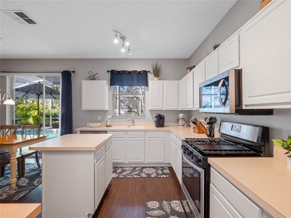 Kitchen with natural gas range