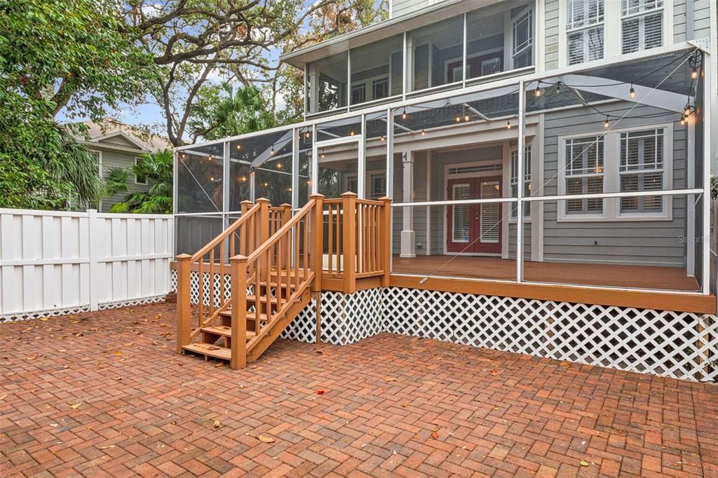 pavers on rear of property