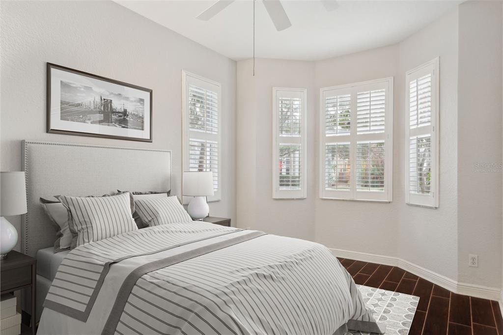 downstairs bedroom - virtually staged