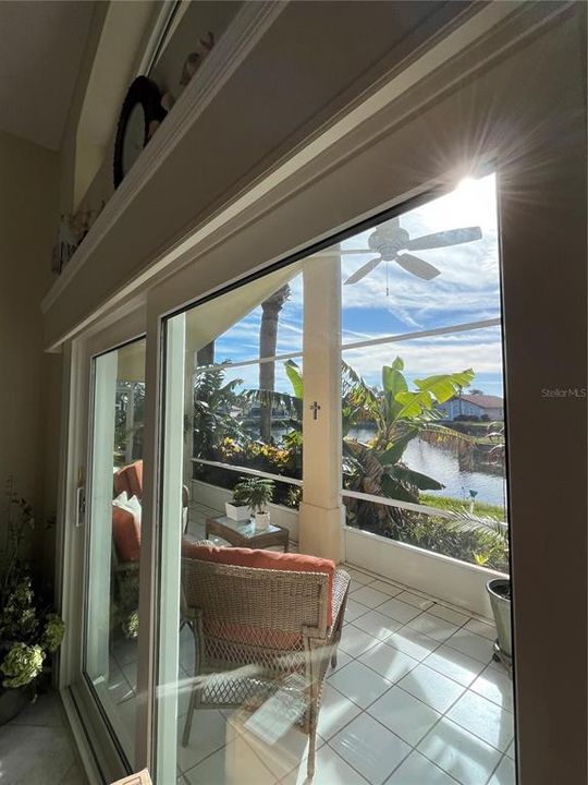 Family Room Looking over Lanai to Our Pond