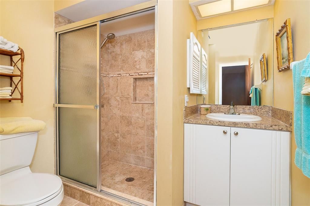 Primary bathroom with walk-in shower