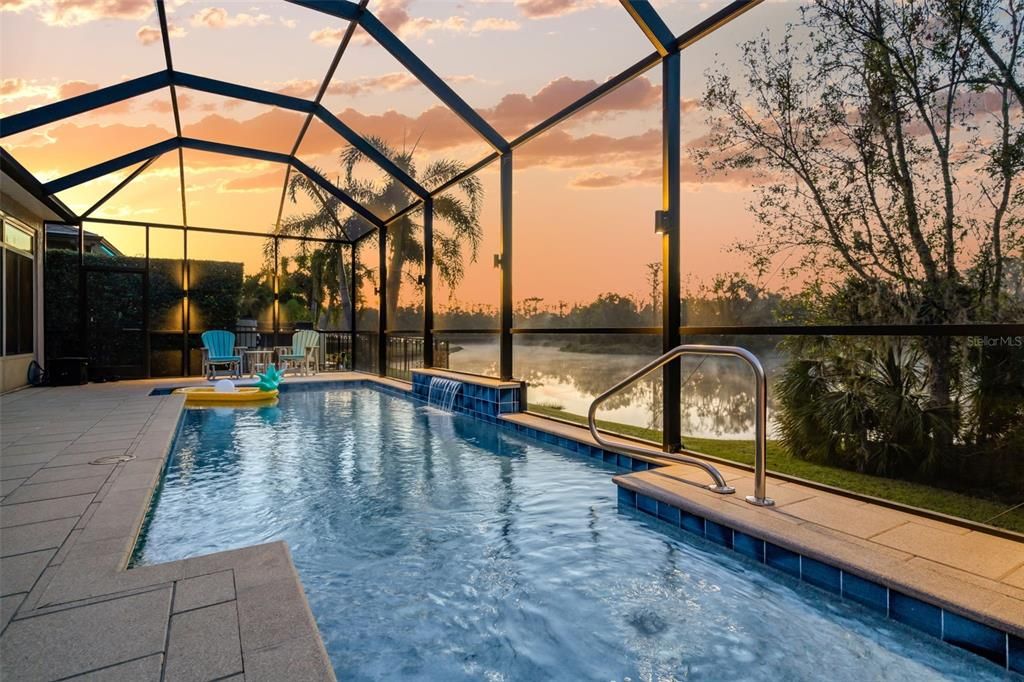 Waterfront Heated Pebble Tec Pool