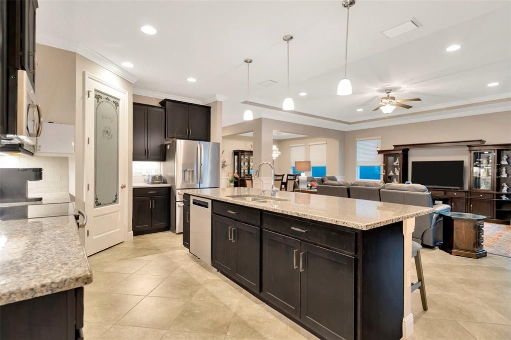 Kitchen overlooks Great Room