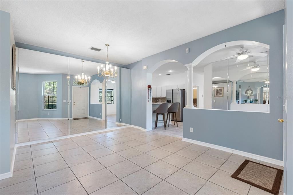 Open Living room to Dining room