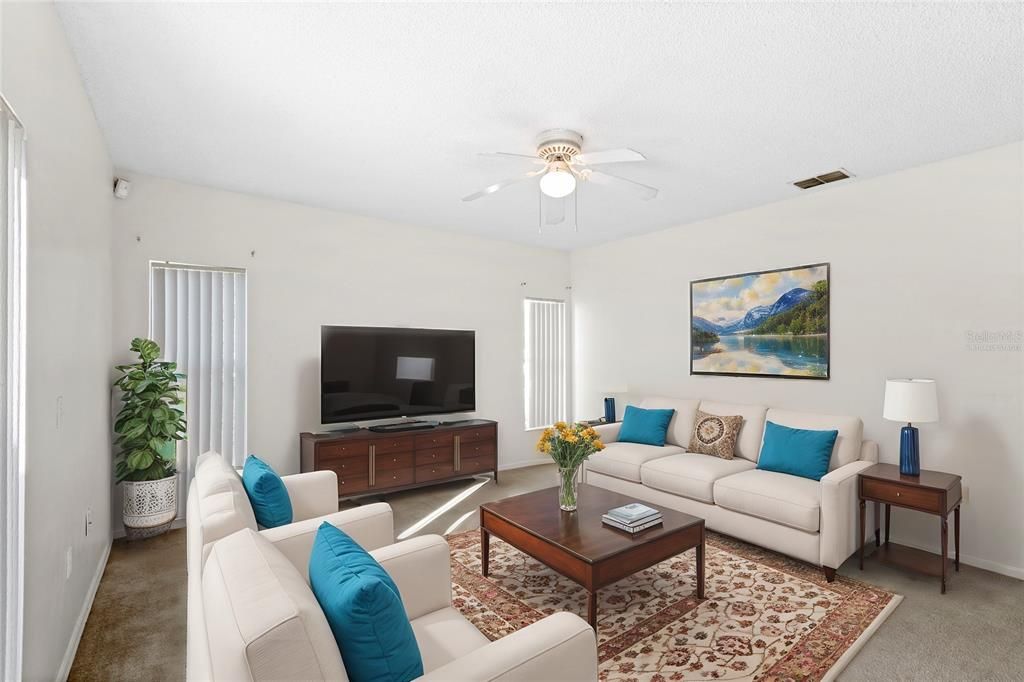 Virtually Staged- Family Room