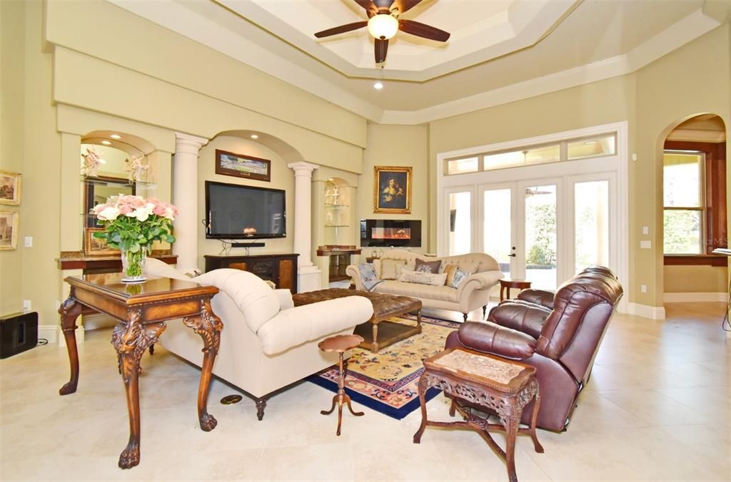 Family Room with French Doors to Patio