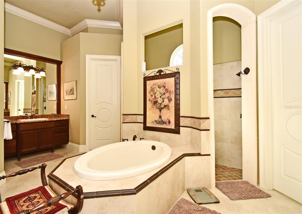 Primary Soaking Tub & Separate Walk-in Shower