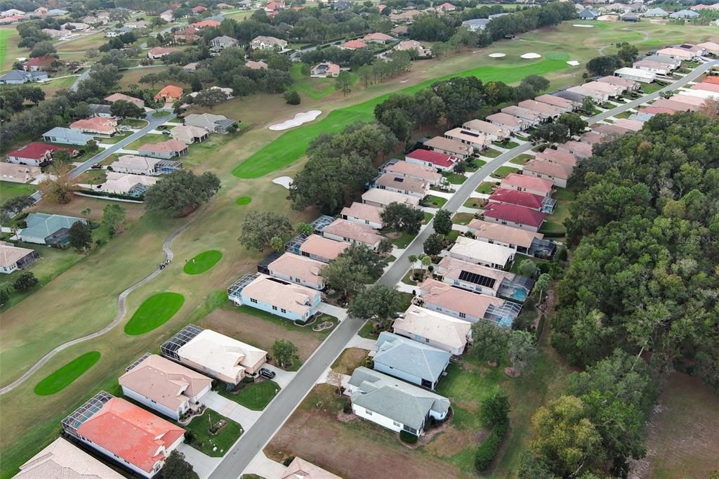 An aerial view from a different angle. This home is on the right side of the street, the second home up from the vacant lot.