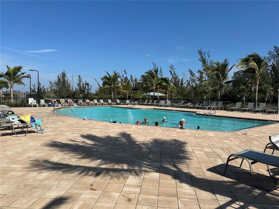 One of two community pools