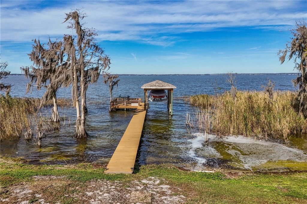 Private boat dock on Lake Eustis.