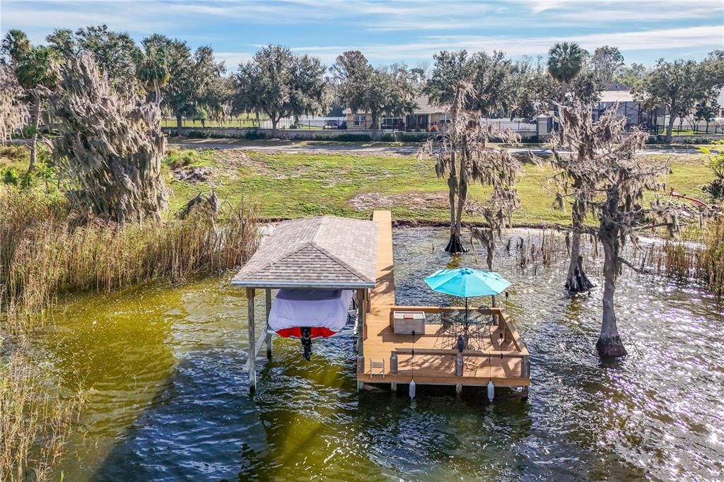 Private boat dock on Lake Eustis