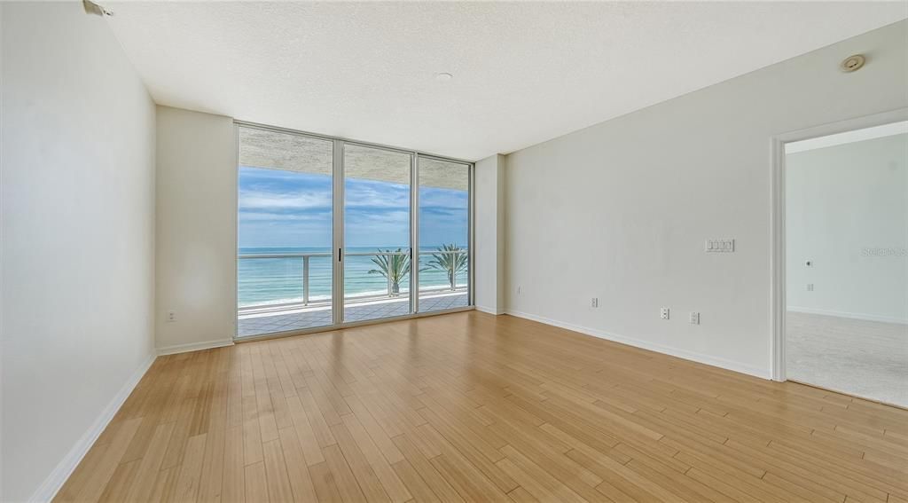 Hardwood floors throughout living and dining area