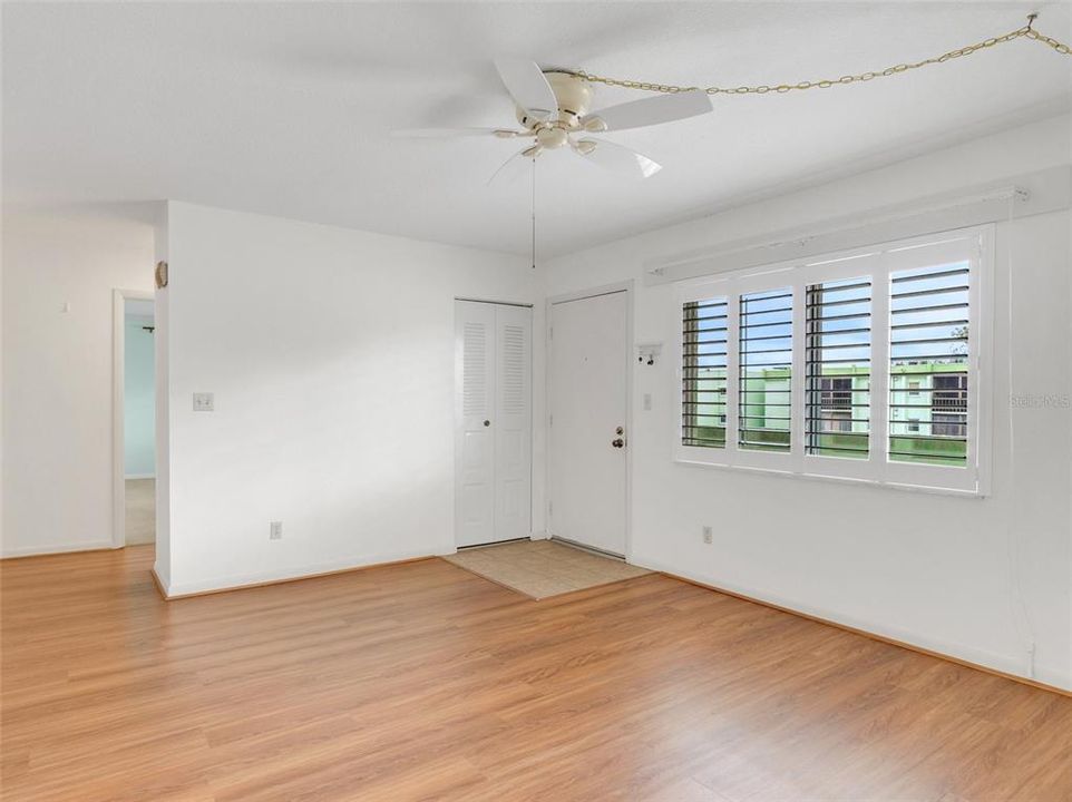 Living Room with plantation shutters