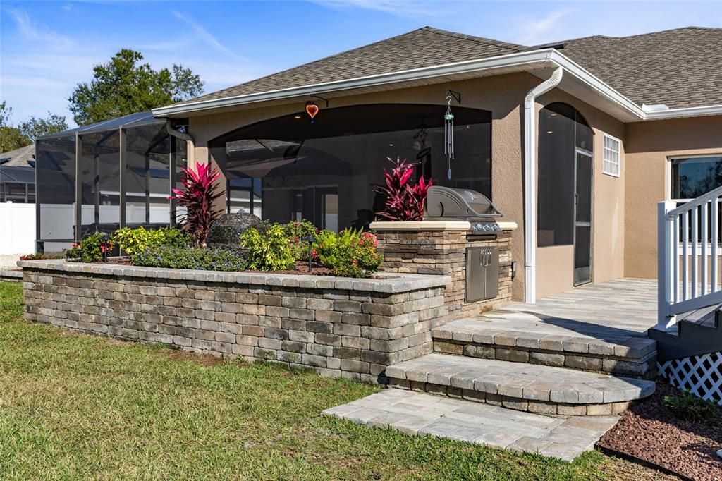 Backyard Steps and scenic view of back of house and deck/pool views