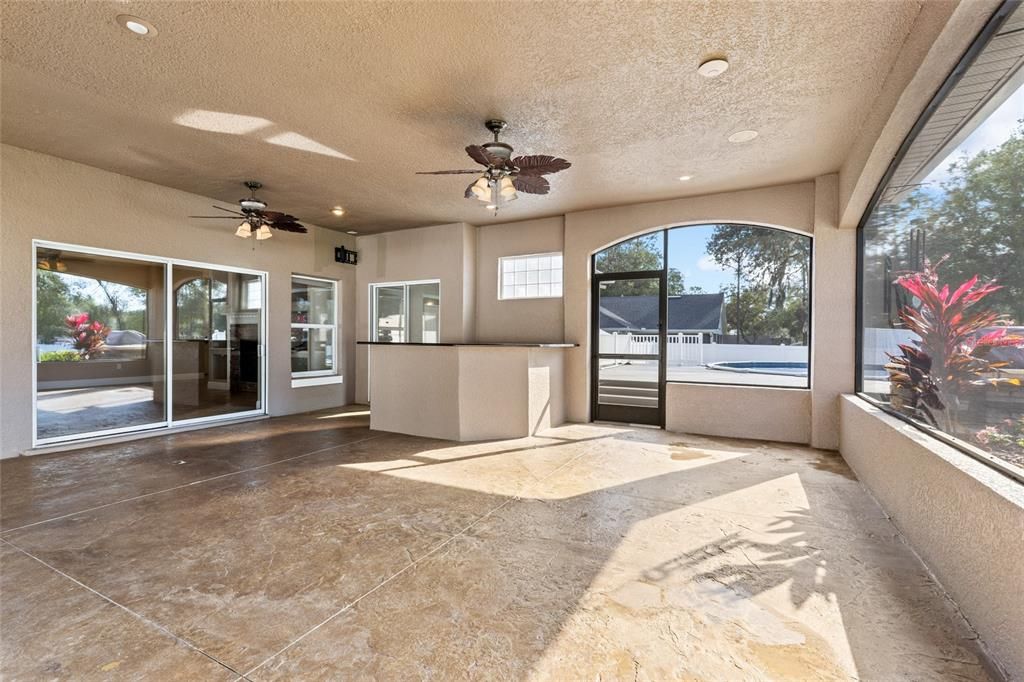 Screened in Lanai and covered patio