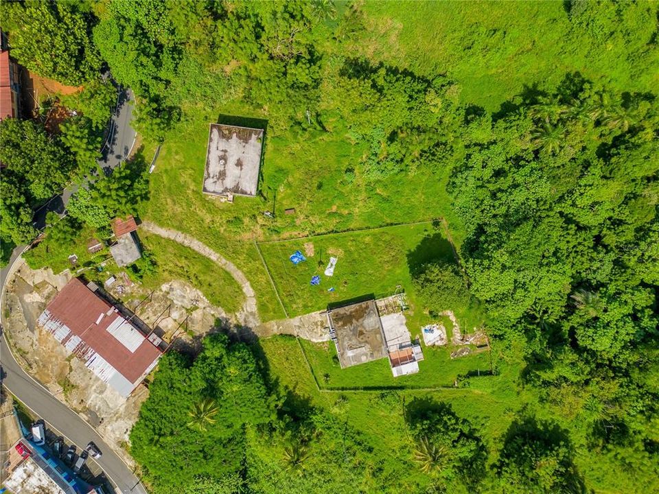 Sky View of the 4 Buildings and Land