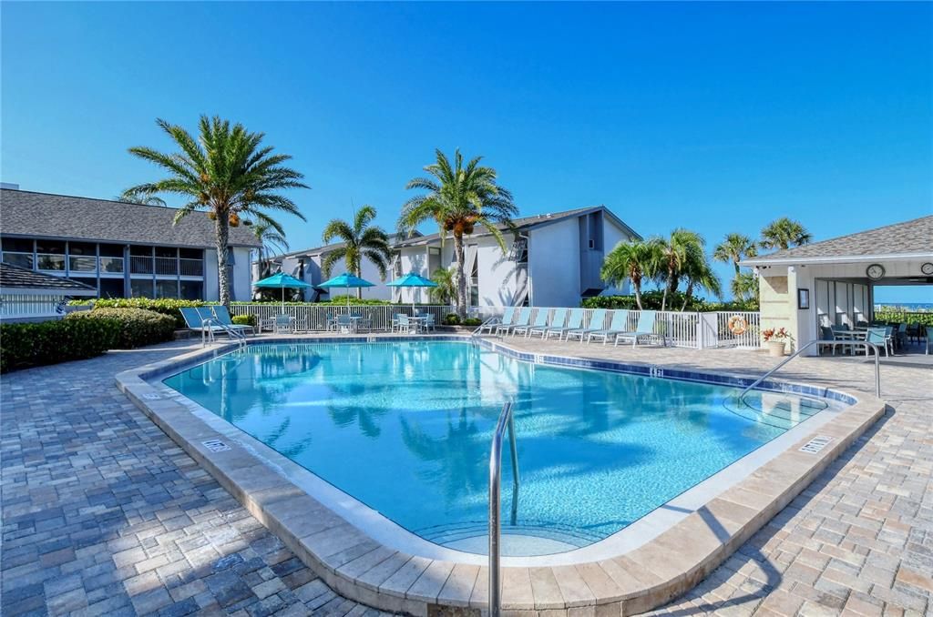 Gulf side heated pool near the beach