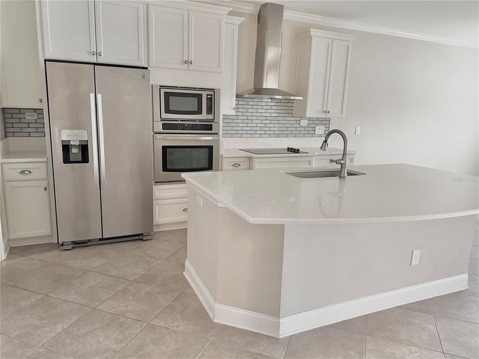 Dream kitchen with large quartz island