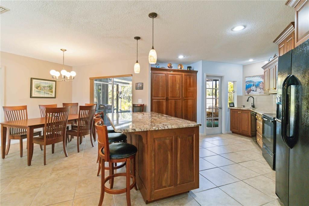 Large island in the kitchen.