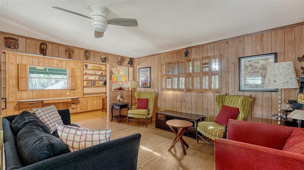 Living room in apartment above garage