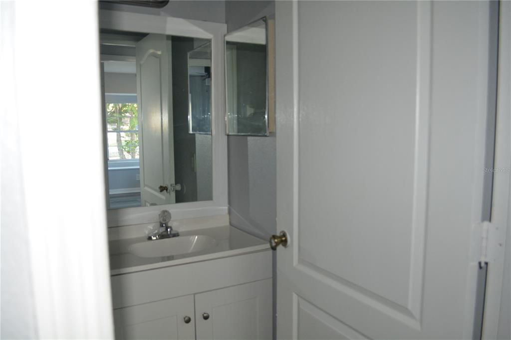 View of the second bathroom with new vanity