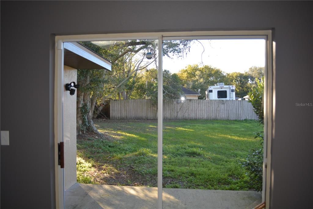 Slider doors leading out from the living area to the patio