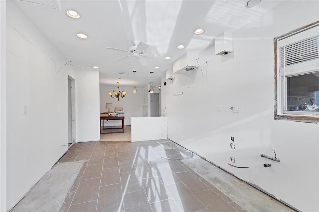 Kitchen with view to dining room