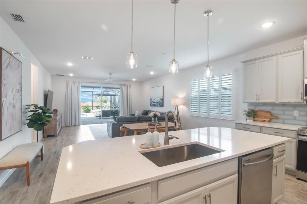 View of the dining/living room area