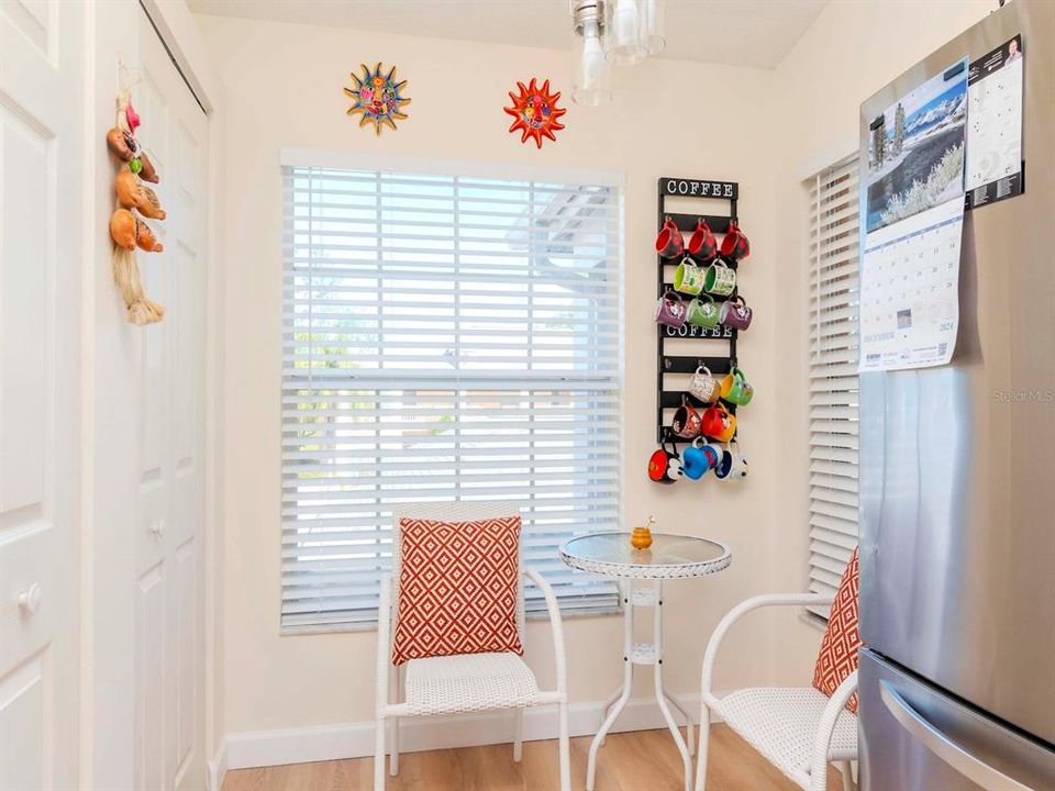 Breakfast nook in the kitchen