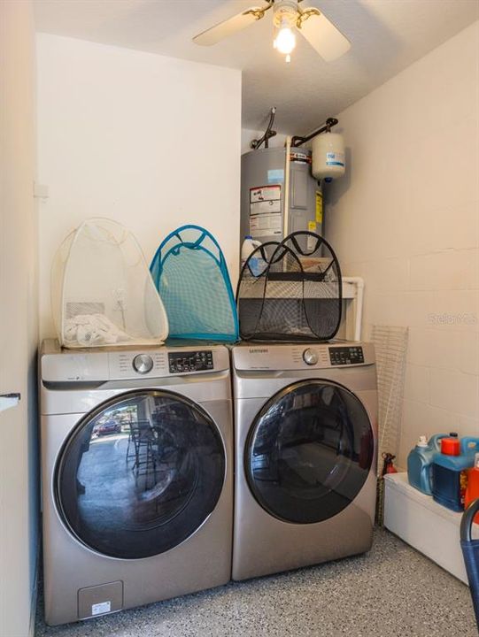 Laundry area in garage