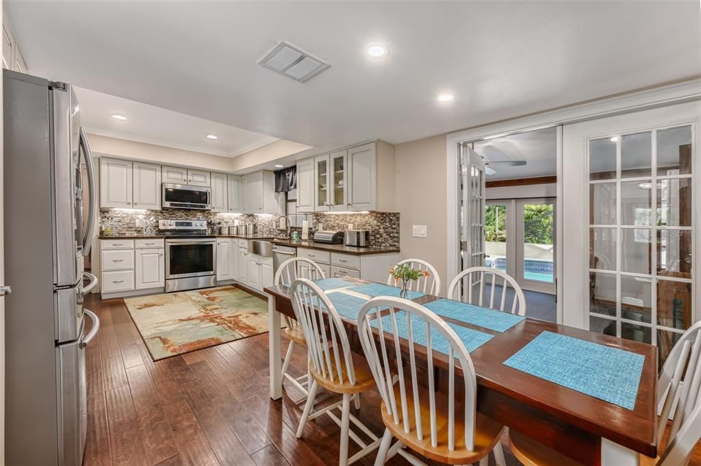 In addition to the dining room, there is plenty of room in the kitchen for informal dining.