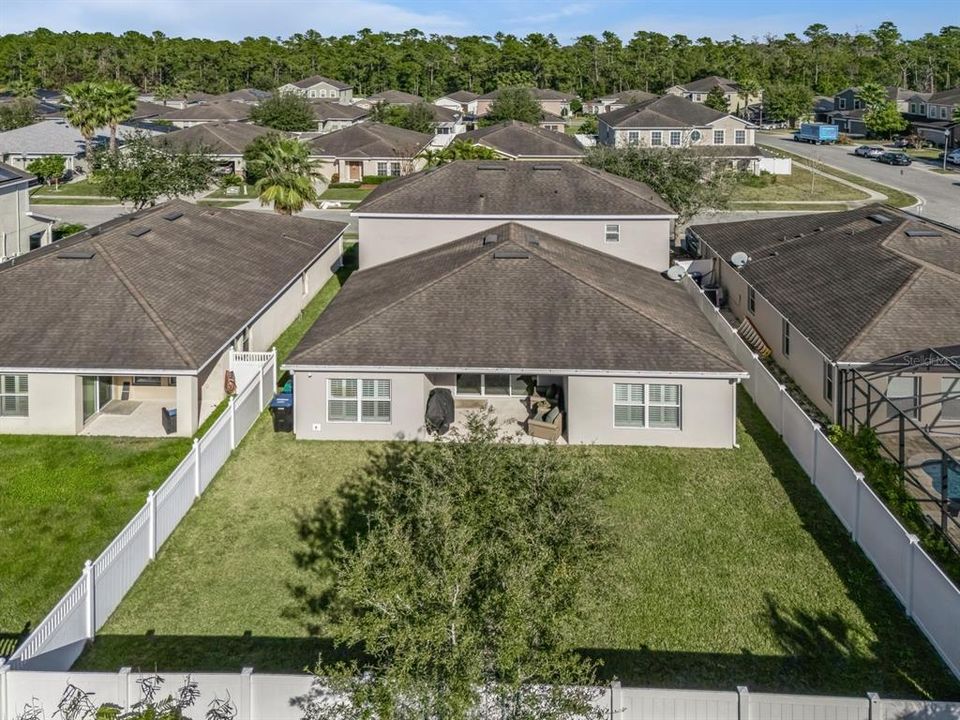 Ariel view of rear of home.