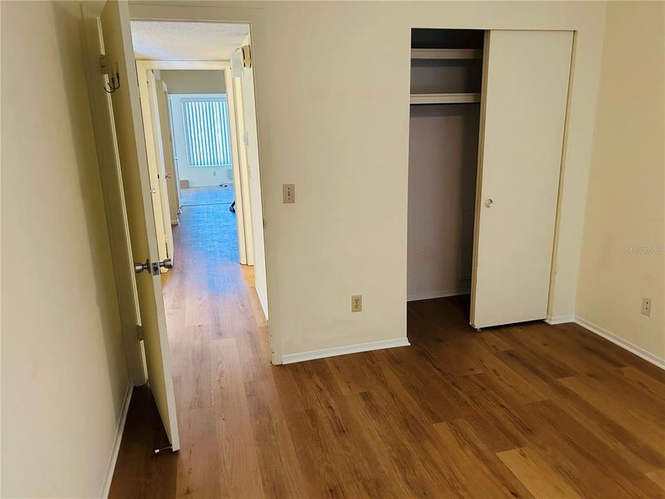 Front Bedroom Closet and View to Hallway