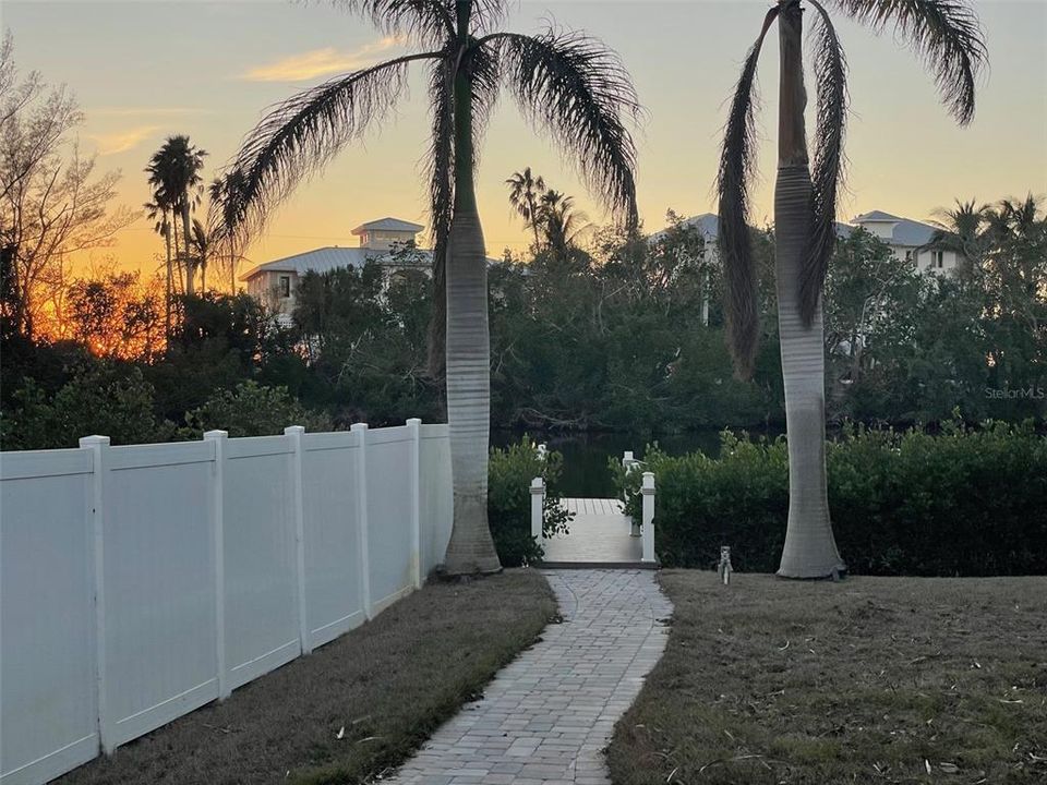 Paver walkway to composite dock