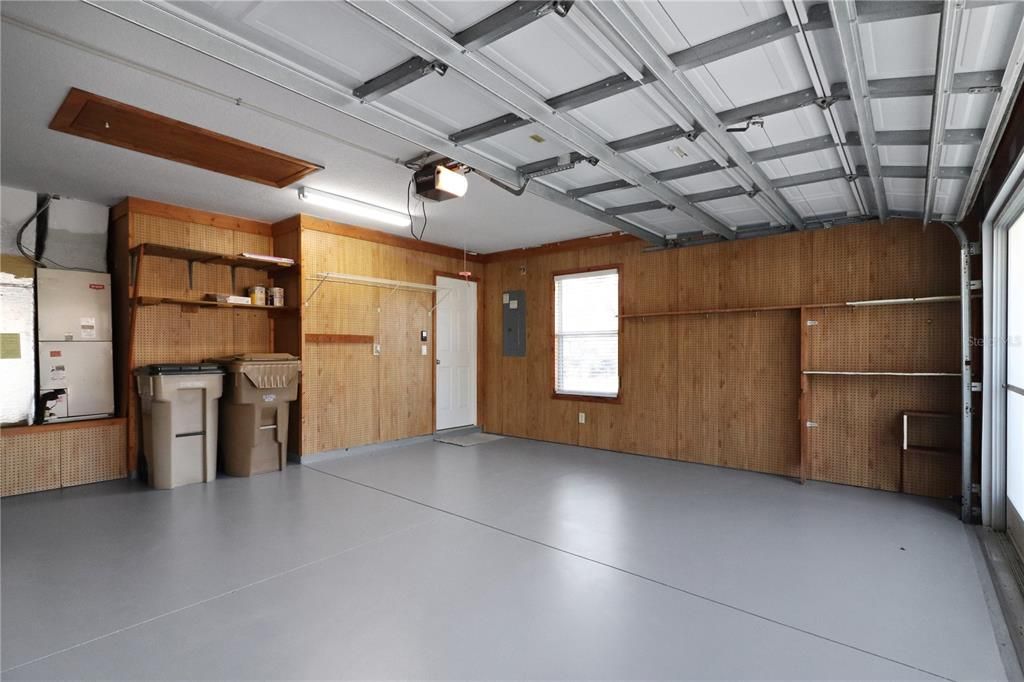 2-car garage with attic storage