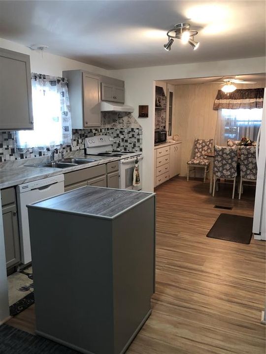 View from kitchen to dining room