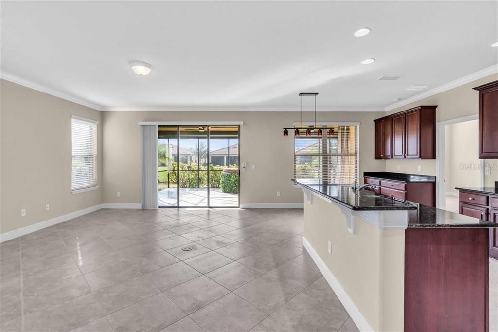 Kitchen Family Room & Lanai View | 368 Cedar Falls DrApollo Beach, FL  33572