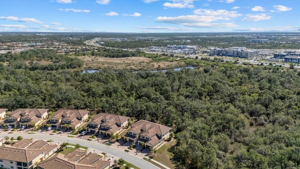 Aerial View with Downtown Wellen Park in the distance