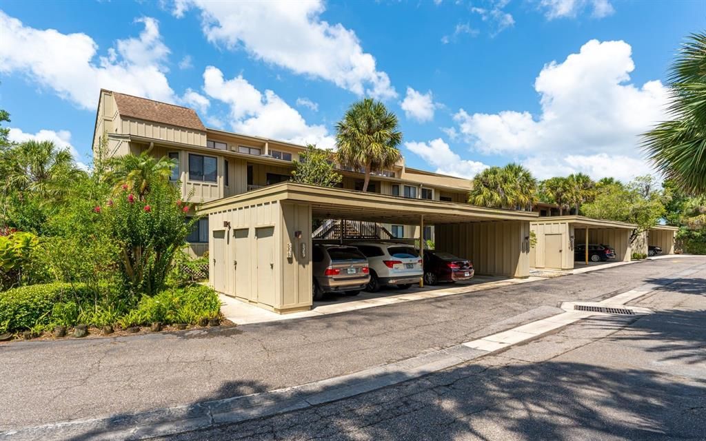 Exterior of Building and Covered Carport/Storage Area