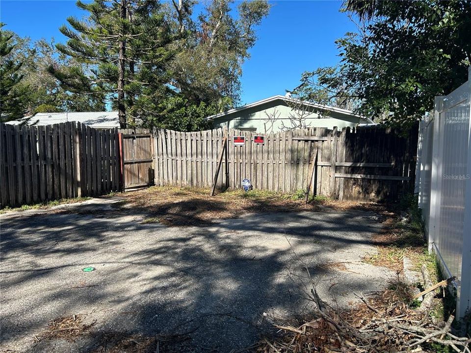 Parking area off the alley