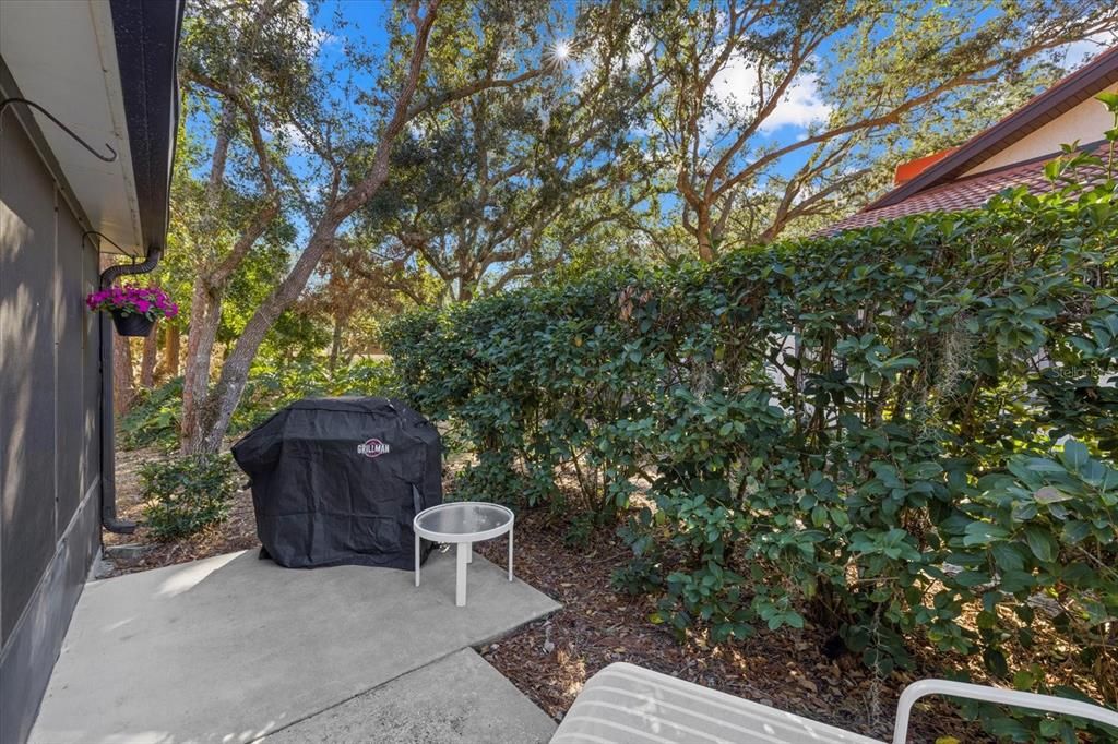 Private outdoor area with room for your grill.