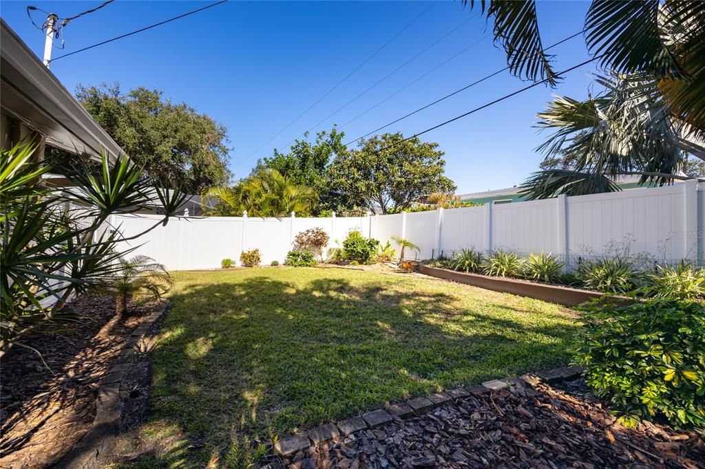 Plenty of grassy area on the NE corner of the back yard for pets or playsets of maybe even a small pool!